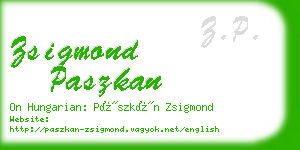 zsigmond paszkan business card